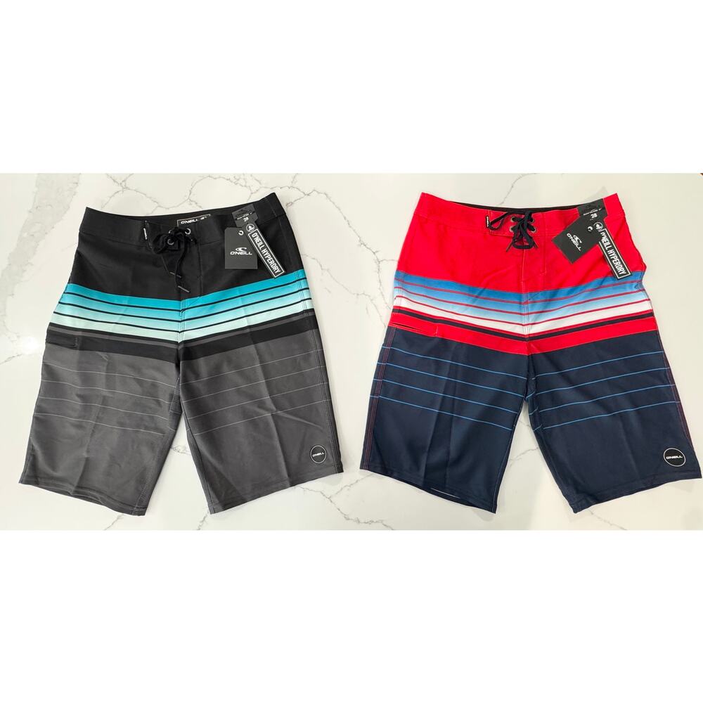 LOT OF TWO:  Men's O'Neill Hyperdry Board Shorts Swim Trunks - Size 28 - NWT